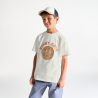 Boy's white short-sleeved T-shirt with bike motif