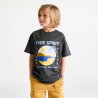 T-shirt manches courtes motif placé gris Garçon