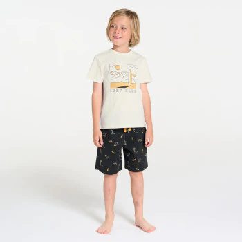 Pyjama-short en jersey blanc Garçon