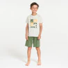 Pyjama d'été 2 pièces en jersey vert kaki Garçon