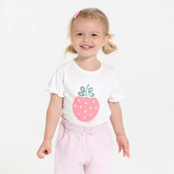 Baby girl's white sequinned T-shirt