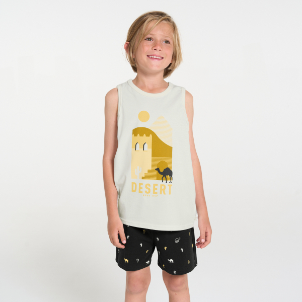 Pyjama d'été 2 pièces en jersey noir Garçon