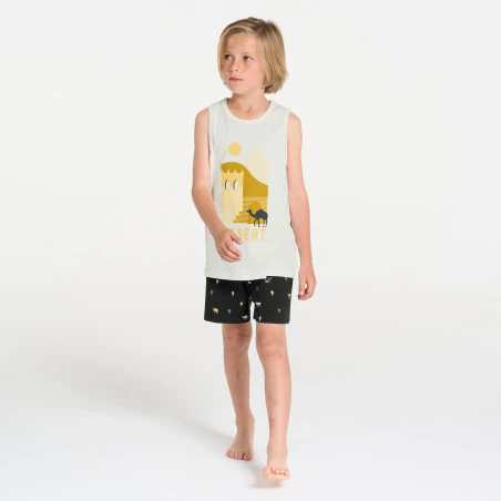 Pyjama d'été 2 pièces en jersey noir Garçon