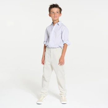 Pantalon chino uni blanc Garçon