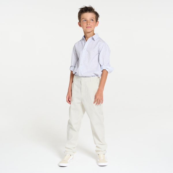 Pantalon chino uni blanc Garçon