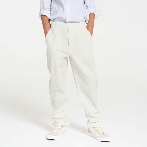 Boy's plain white chinos