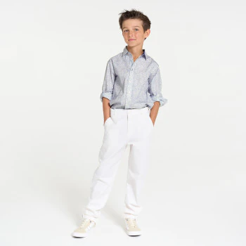 Chemise imprimée bleu Garçon