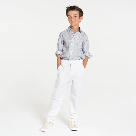 Chemise imprimée bleu Garçon