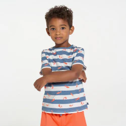 Boy's orange jersey 2-piece summer pyjamas