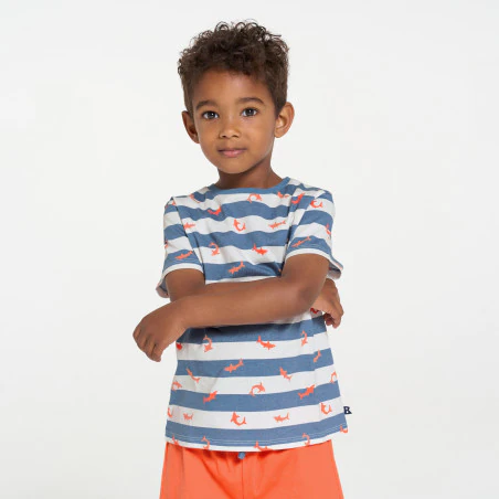 Pyjama d'été 2 pièces en jersey orange Garçon