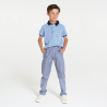 Polo manches courtes en jersey piqué imprimé bleu Garçon