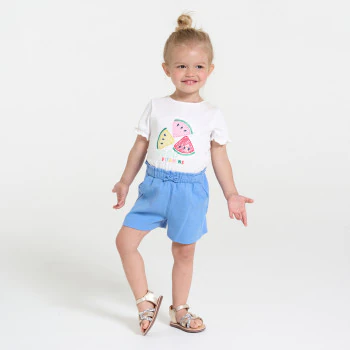 T-shirt sequins blanc bébé fille
