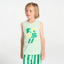 Pyjama-short en jersey vert Garçon