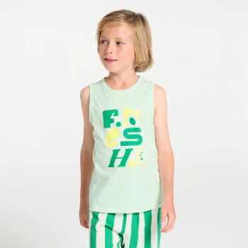 Boy's green soft jersey shortie pyjamas