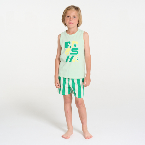 Pyjama-short en jersey vert Garçon