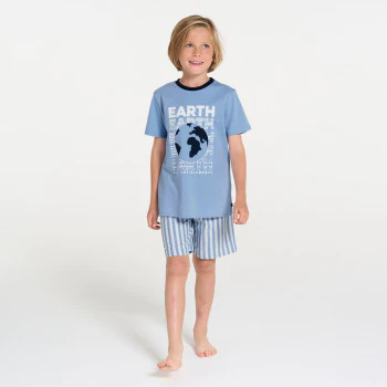 Boy's blue jersey 2-piece summer pyjamas