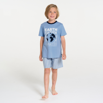 Pyjama d'été 2 pièces en jersey bleu Garçon