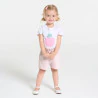 Short maille légère taille haute rose bébé fille