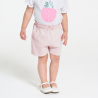 Baby girl's high-rise pink knit shorts