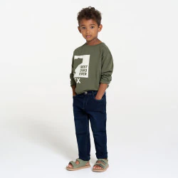 Boys' navy blue raw denim skinny jeans