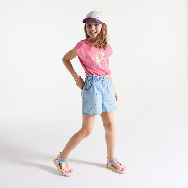 T-shirt à message pop rose Fille