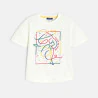 T-shirt manches courtes à message blanc Fille
