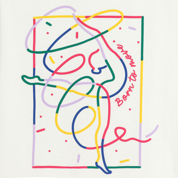 T-shirt manches courtes à message blanc Fille