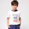 T-shirt manches courtes à motif blanc Garçon