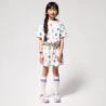 Girl's white polka dot T-shirt dress
