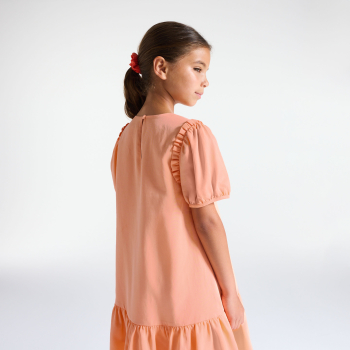 Girl's plain pastel orange dress