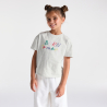 Girl's grey marl slogan T-shirt