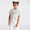 T-shirt à message gris chiné Fille