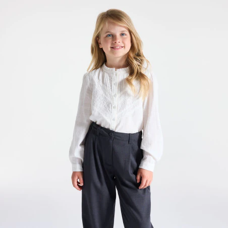 Leggings longs léopard en jersey marron Fille