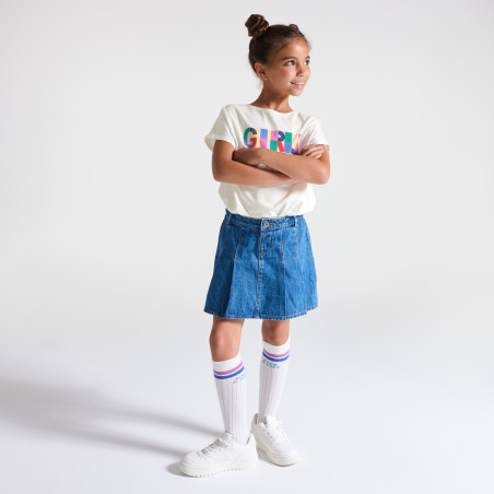 T-shirt à message blanc Fille