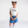 Girl's white slogan T-shirt