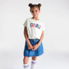Girl's white slogan T-shirt