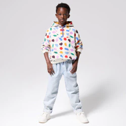 Pantalon rayé délavé bleu Garçon