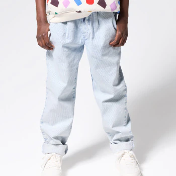 Boy's faded blue stripe trousers