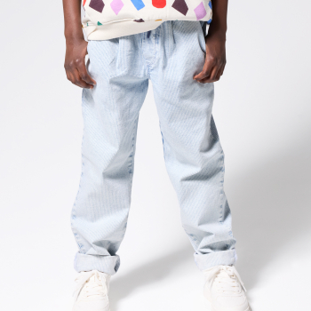 Pantalon rayé délavé bleu Garçon