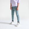 Leggings longs léopard en jersey bleu Fille