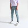Leggings longs léopard en jersey bleu Fille