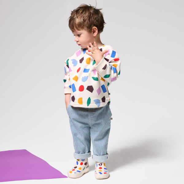 Pantalon rayé twill bleu bébé garçon