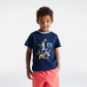Boy's navy blue short-sleeve T-shirt with motif
