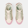 Girl's low-top pink and green streetwear trainers
