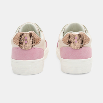 Girl's low-top pink and green streetwear trainers