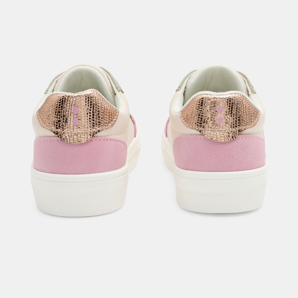 Baskets street basses rose et vert fille
