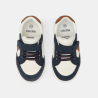 Baby boy's navy blue low-top leather trainers