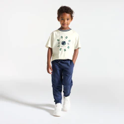 T-shirt manches courtes à message blanc Garçon