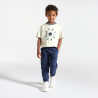 Boy's white slogan T-shirt with short sleeves
