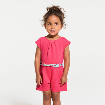 Combinaison courte fantaisie avec ceinture fleurie bébé fille